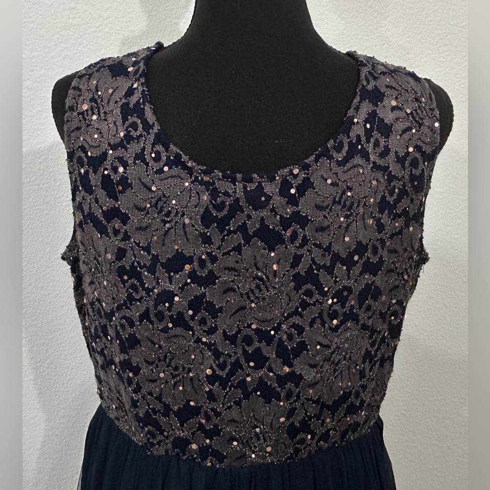 Candalite Formal Sequin Maxi Dress - L - Navy - NWOT - Picture 4 of 5